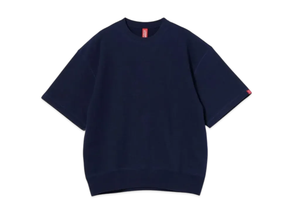 BEAMS JAPAN x LOOPWHEELER Short Sleeve Crew Neck Sweatshirt "Navy"