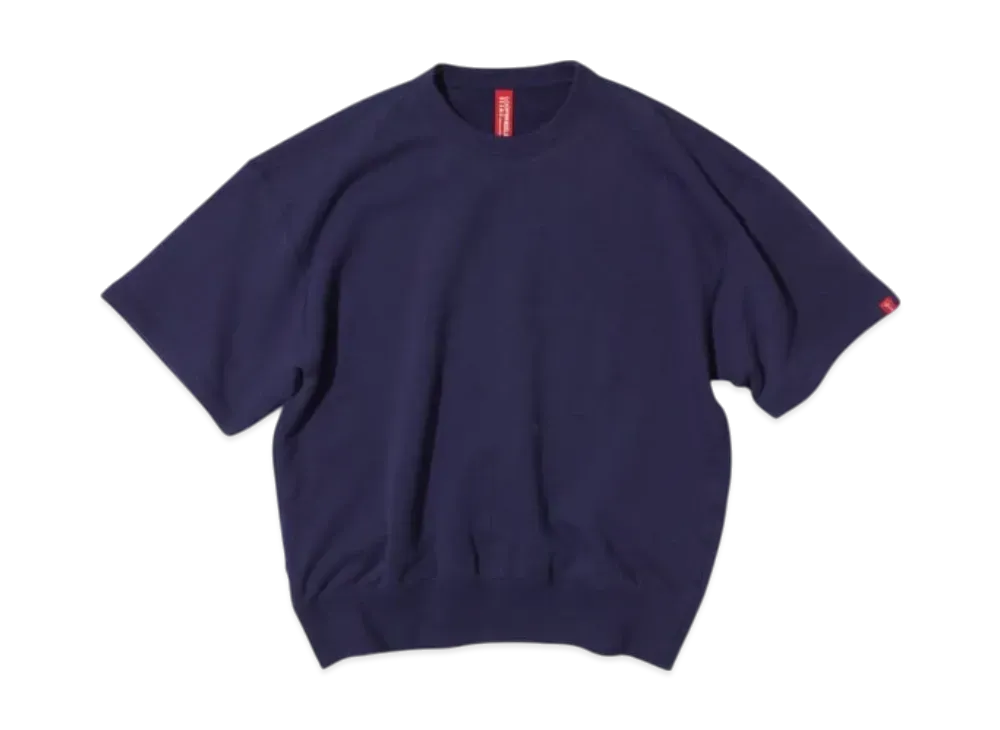 BEAMS JAPAN x LOOPWHEELER Short Sleeve Crew Neck Sweatshirt "Blue"