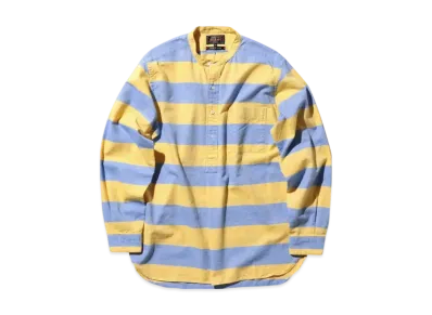 BEAMS Band Pullover Oxford Stripe "Yellow"