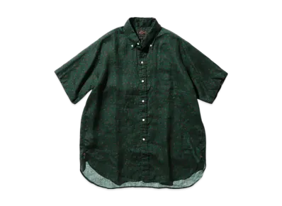 BEAMS B.D. Classic-fit Linen Print "Green"