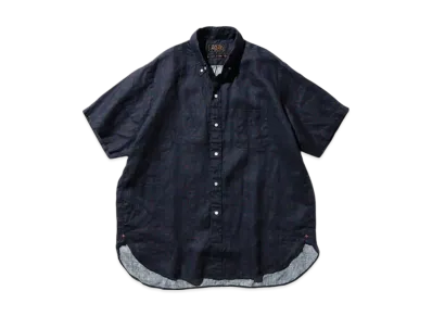 BEAMS B.D. Classic-fit Linen Print "Navy"