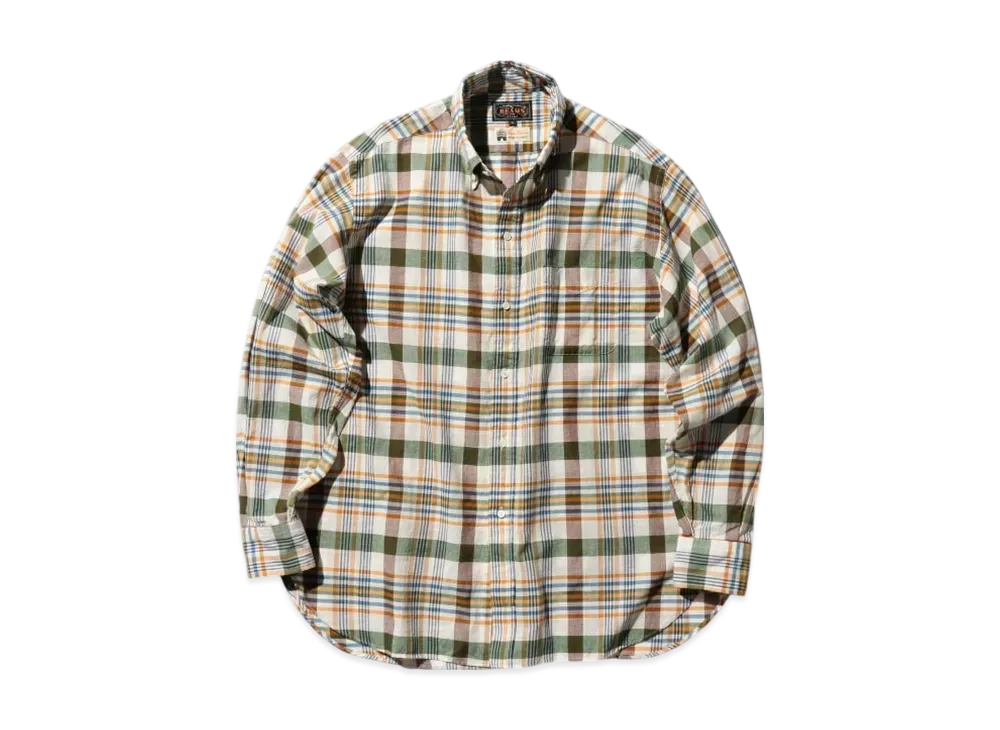 BEAMS B.D. Classic-fit Madras "White"