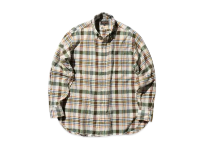 BEAMS B.D. Classic-fit Madras "White"