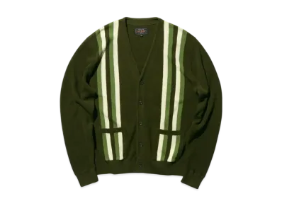 BEAMS Cardigan Stripe "Green"
