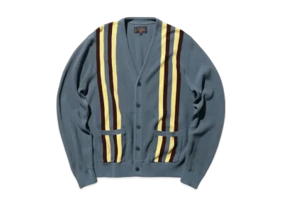 BEAMS Cardigan Stripe "Blue"