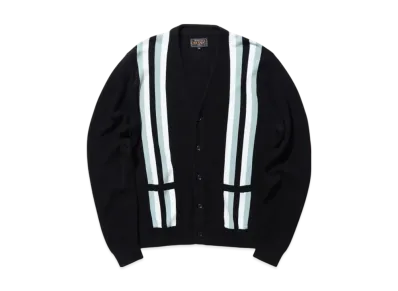 BEAMS Cardigan Stripe "Black"