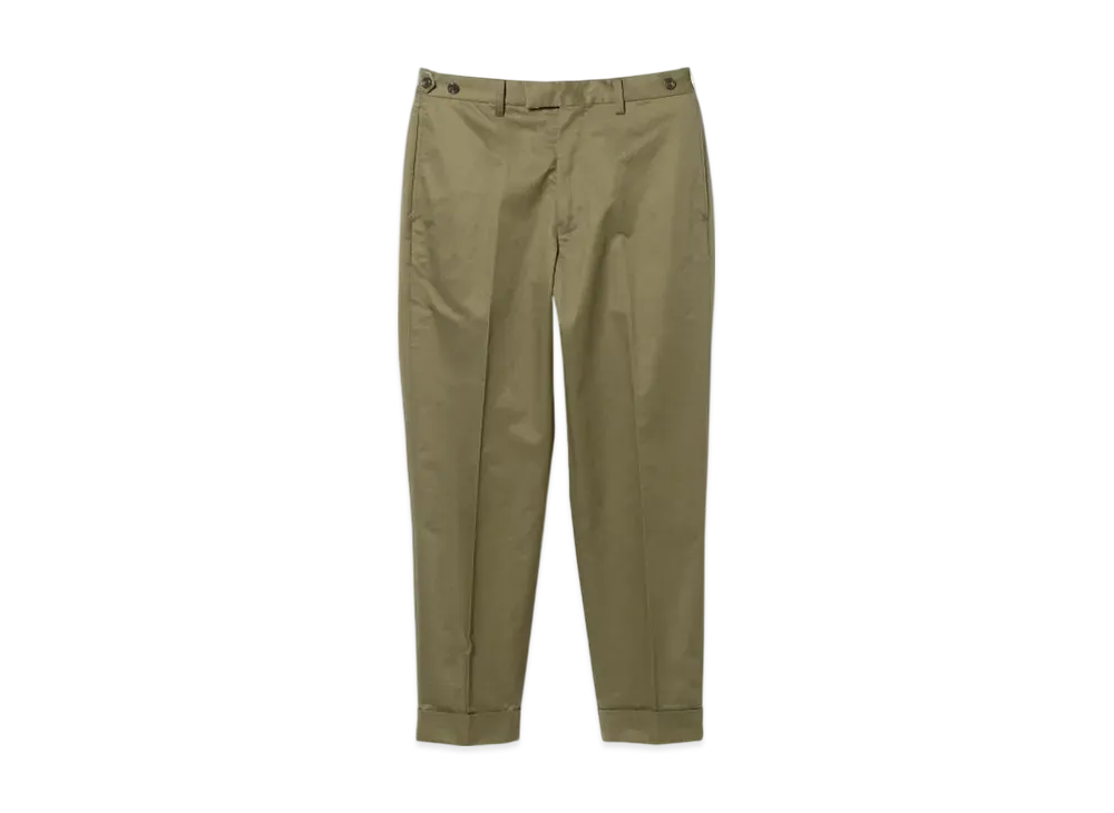 BEAMS IVY Trousers Ankle Cut 80/3 Twill "Olive"