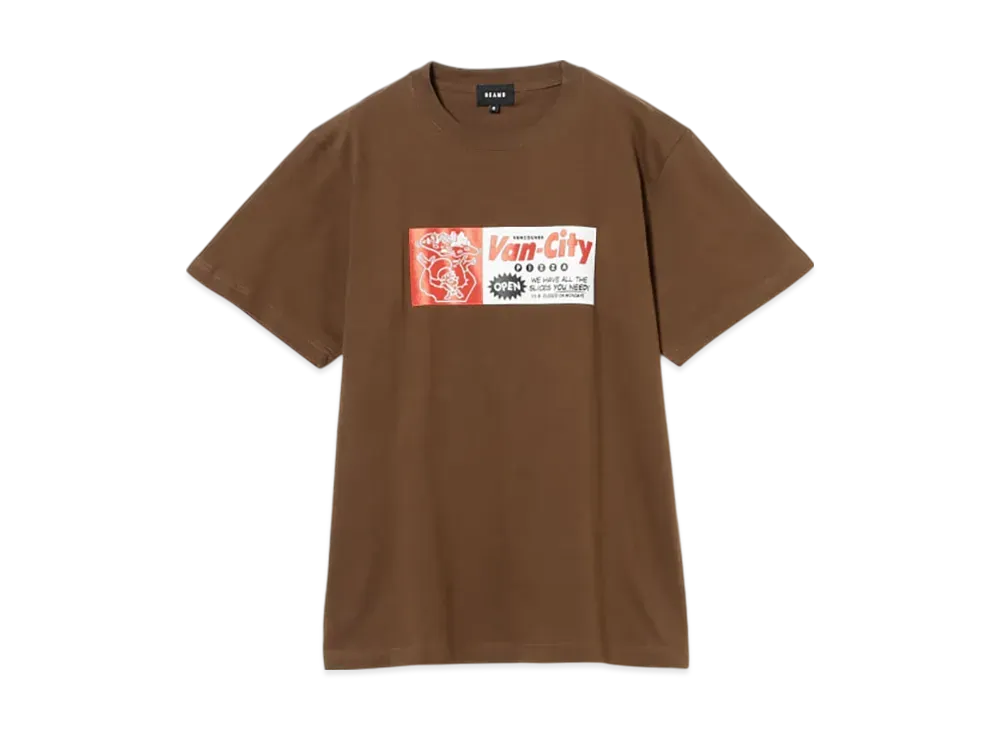 BEAMS Van-City Pizza T-Shirt "Brown"