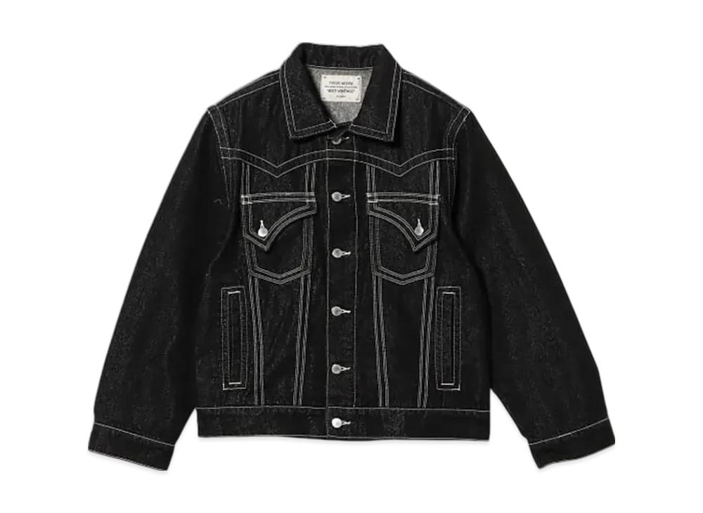 BEAMS FUTURE ARCHIVE Glitter Denim Jacket "Black"