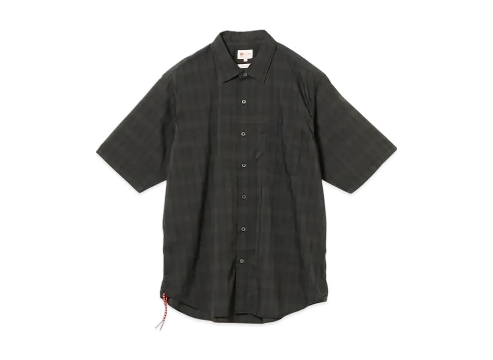 BEAMS Dotair Mesh Check Shirt "Brown"