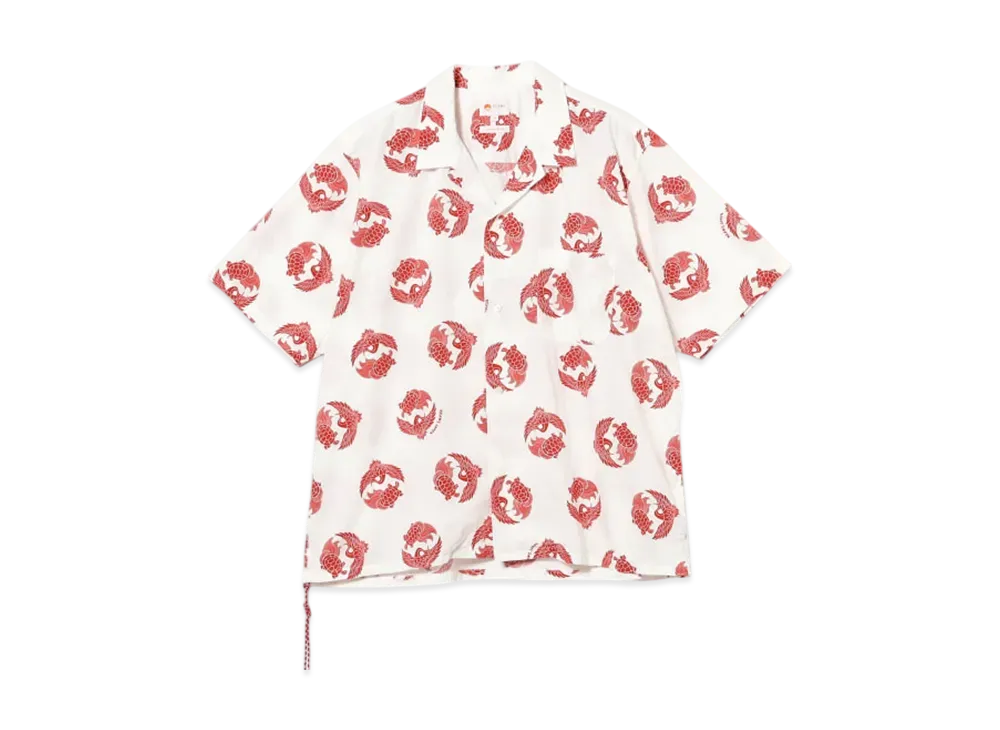 BEAMS Turukame Open Collar Shirt "Whtie"