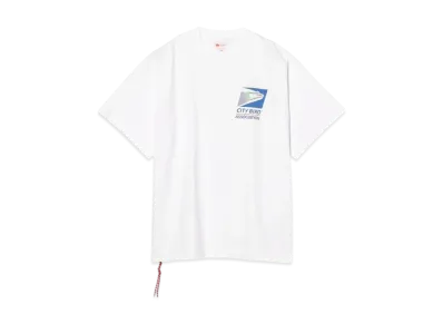 BEAMS Print T-Shirt City Bird Association Mail "White"