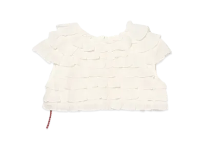 BEAMS Women Short Tiered Shirt "White"