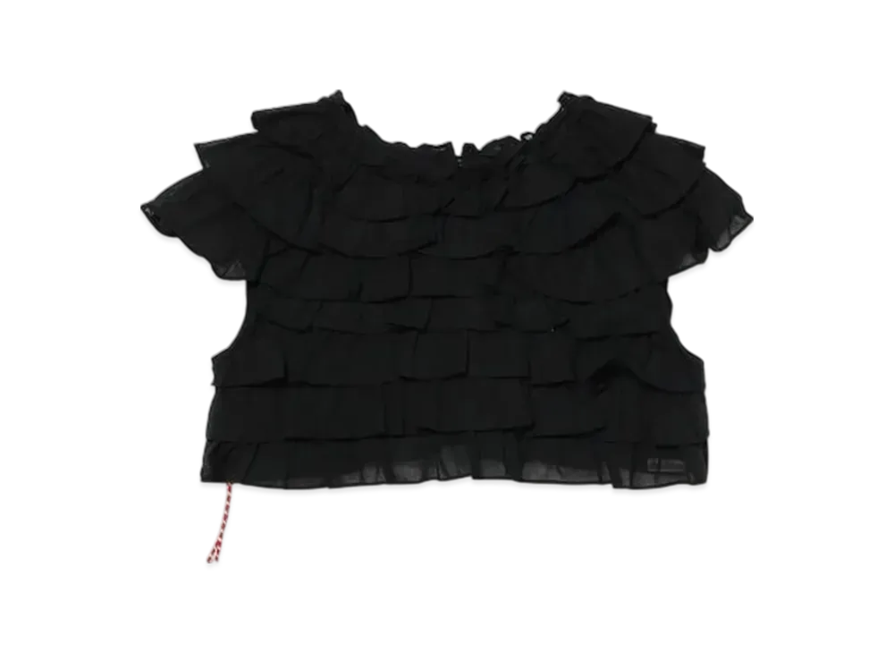 BEAMS Women Short Tiered Shirt "Black"