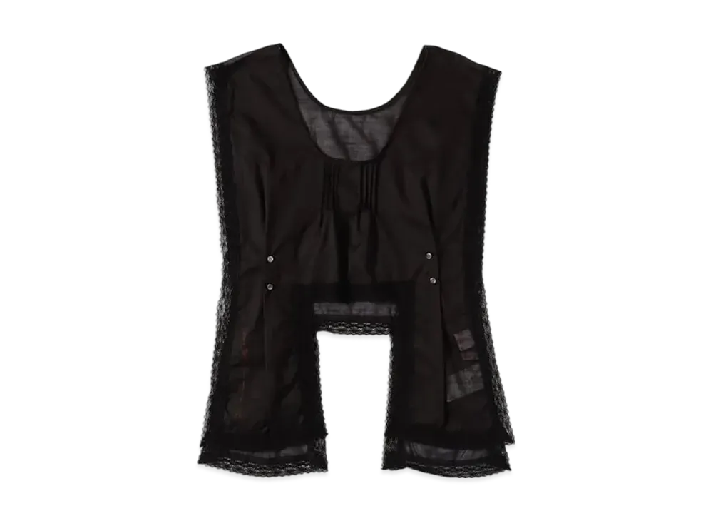 BEAMS Women Lace Bib Sleeveless "Black"