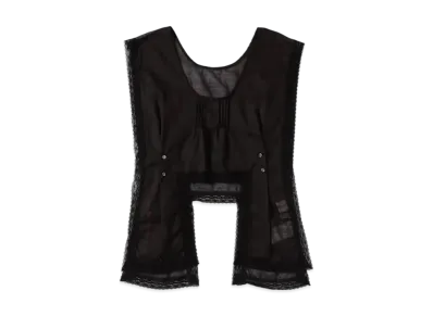 BEAMS Women Lace Bib Sleeveless "Black"