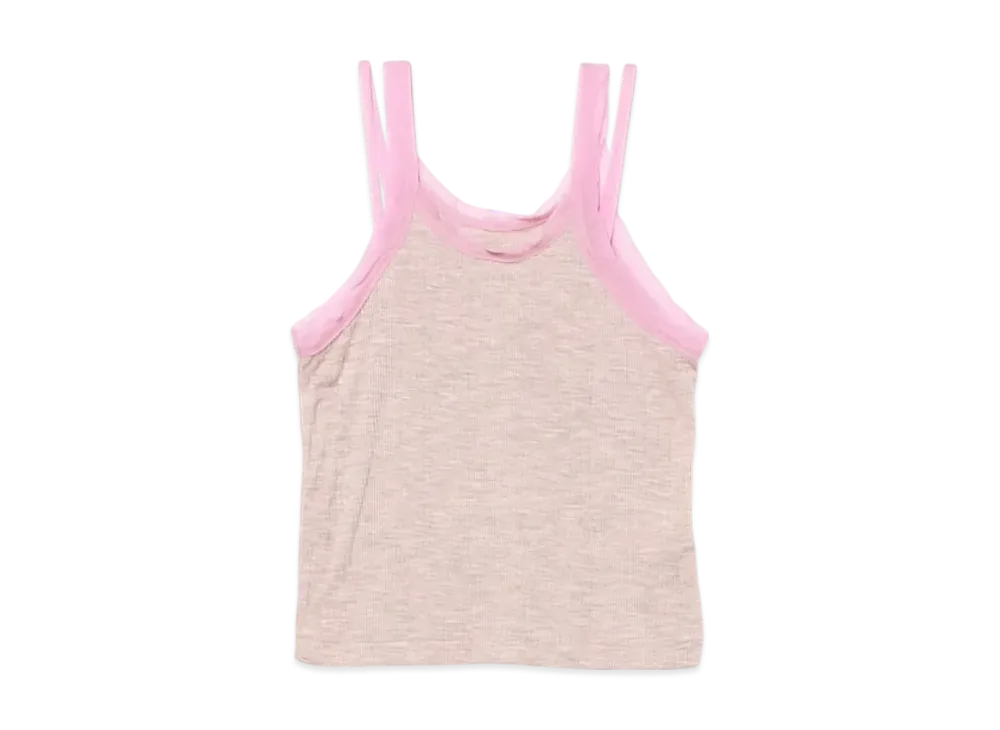 BEAMS Women Ribbed Cami Tank Top "Pink"