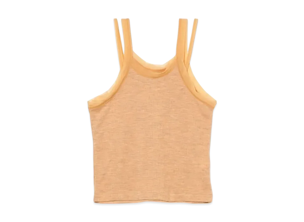 BEAMS Women Ribbed Cami Tank Top "Orange"