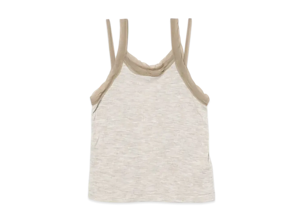 BEAMS Women Ribbed Cami Tank Top "Ivory"