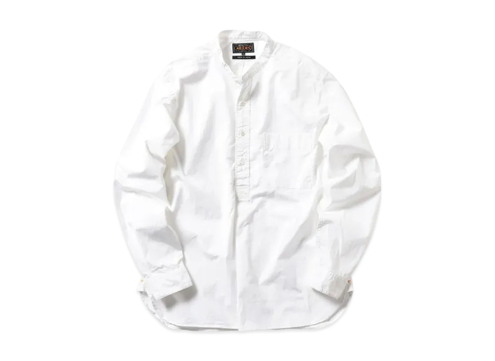 BEAMS Band Collar Pullover 120/3 Broad "White"
