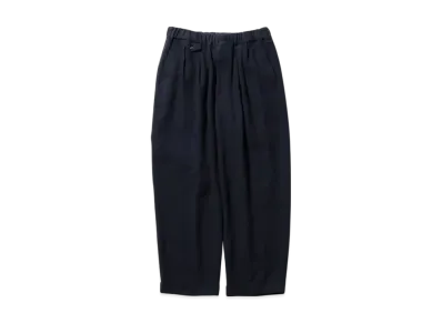 BEAMS 2 Pleats Relax Trousers Linen Cotton "Navy"