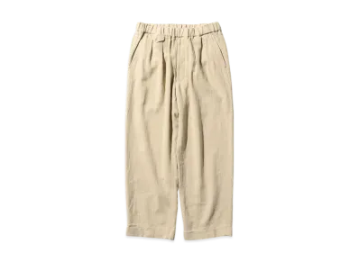 BEAMS 2 Pleats Relax Trousers Linen Cotton "Sand"
