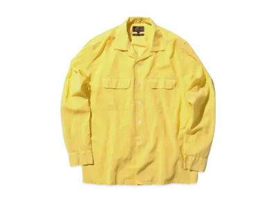BEAMS Open Collar 100/2 Organdy Garment Dye "Yellow"