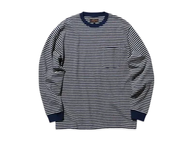 BEAMS Pocket Tee Inlay Stripe "Navy"