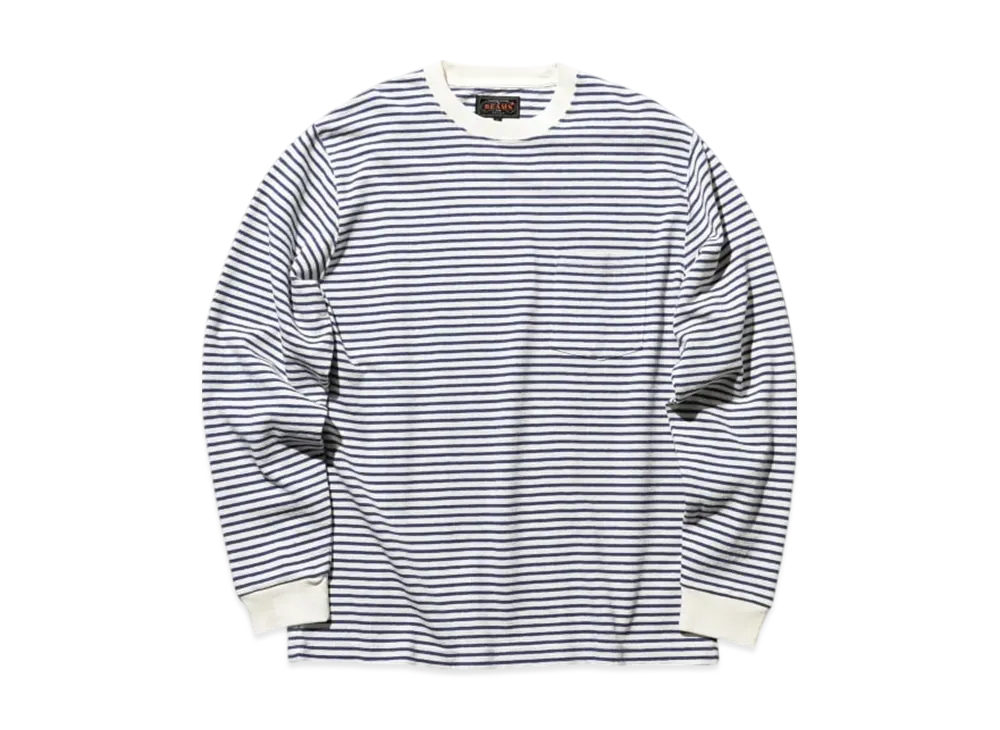 BEAMS Pocket Tee Inlay Stripe "OffWhite"