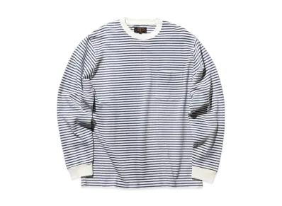 BEAMS Pocket Tee Inlay Stripe "OffWhite"