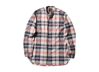 BEAMS Band Collar Classic-fit Bright Jacquard "Navy"