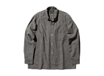 BEAMS Open B.D. Nep Check Cotton Linen "ChacoalGray"