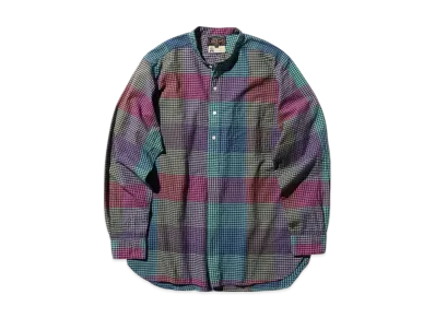 BEAMS Band Pullover Madras "Purple"