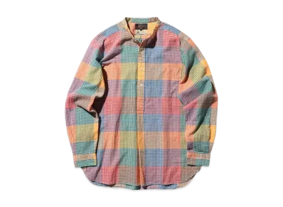 BEAMS Band Pullover Madras "Orange"