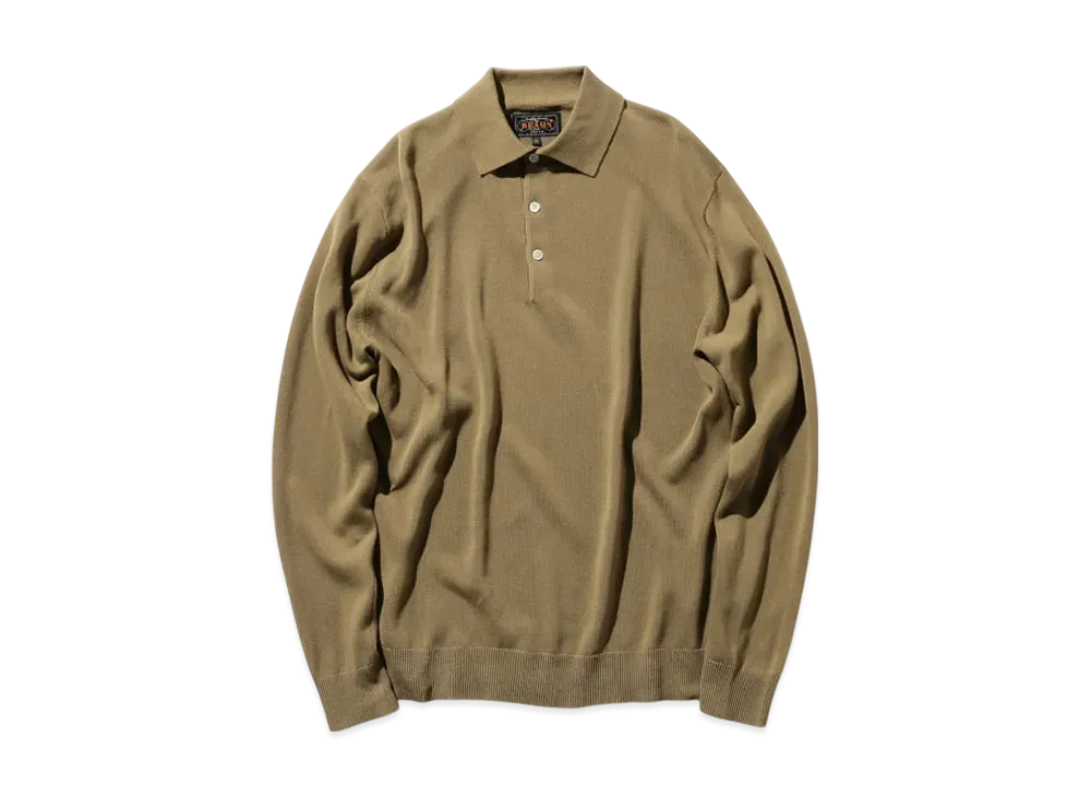 BEAMS Knit Polo 12G "Mocha"