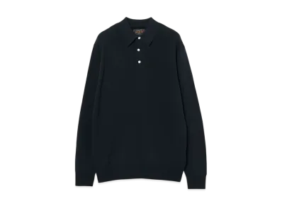 BEAMS Knit Polo 12G "Navy"