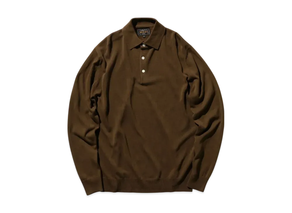 BEAMS Knit Polo 12G "Brown"