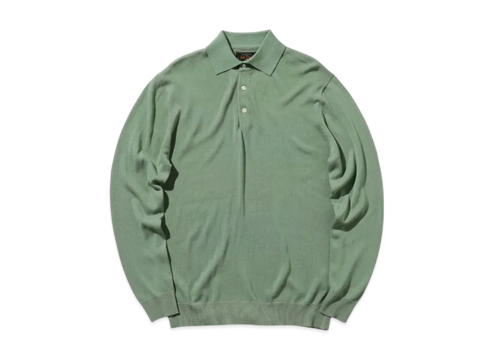 BEAMS Knit Polo 12G "LightGreen"