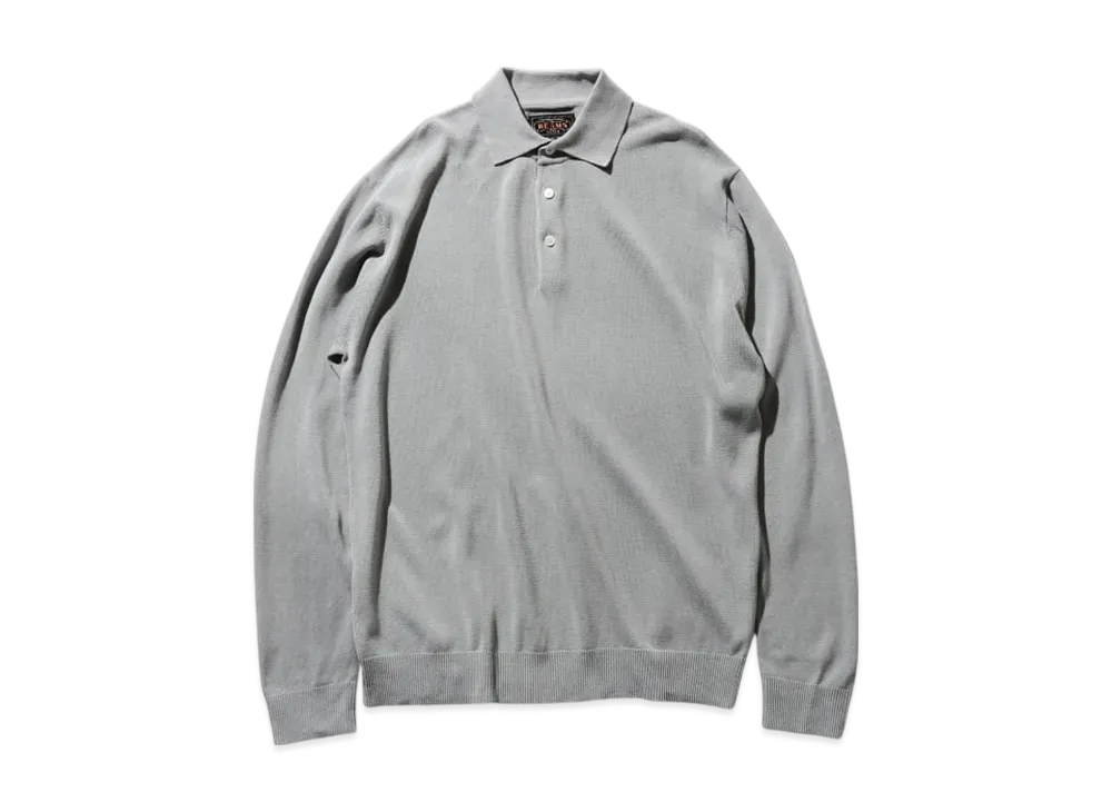 BEAMS Knit Polo 12G "IceBlue"