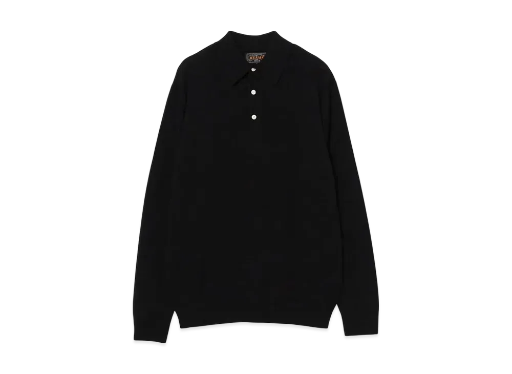 BEAMS Knit Polo 12G "Black"
