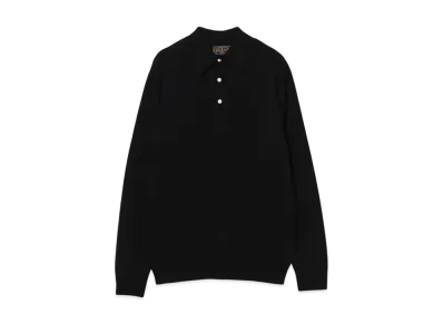 BEAMS Knit Polo 12G "Black"