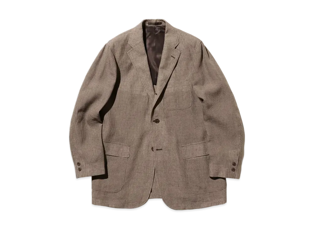 BEAMS 3B Box-fit Linen Cupra Gun Club Check "Brown"