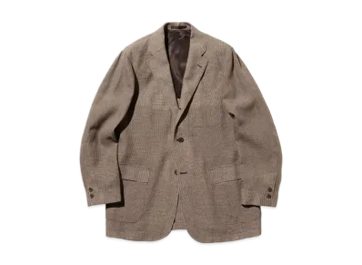 BEAMS 3B Box-fit Linen Cupra Gun Club Check "Brown"