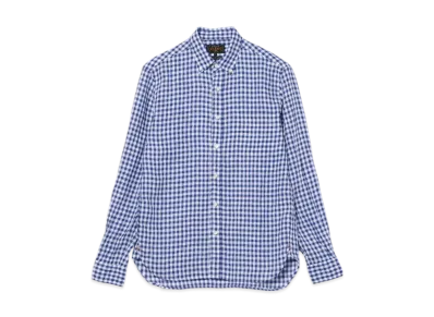 BEAMS B.D. Gingham Check Linen "Blue"