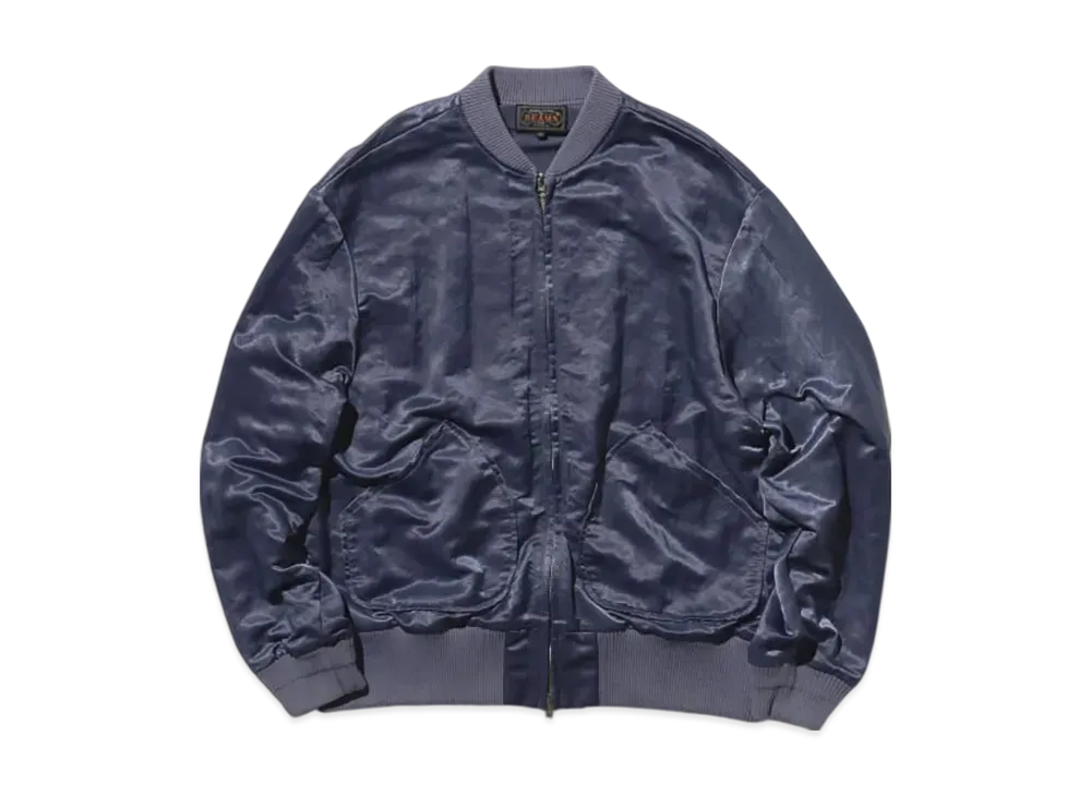 BEAMS Sports Blouson Broken Nylon Satin "Navy"