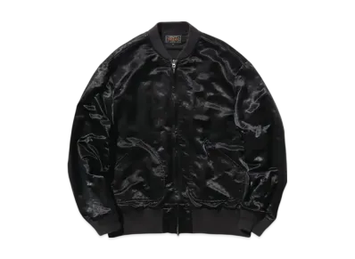 BEAMS Sports Blouson Broken Nylon Satin "Black"