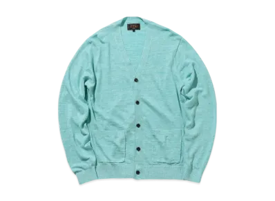 BEAMS Cardigan Linen "Sax"