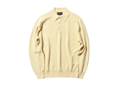 BEAMS Knit Polo Diamond Pattern "OffWhite"
