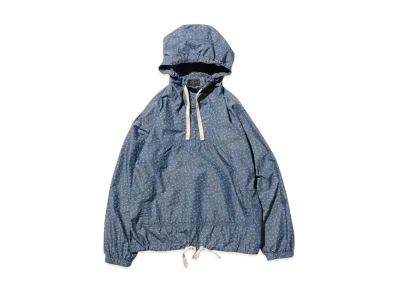 BEAMS MIL Smock NYCO Indigo Chambray Discharge Print "Indigo"