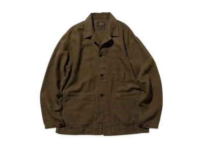 BEAMS MIL Chore Jacket Cotton Linen "Brown"